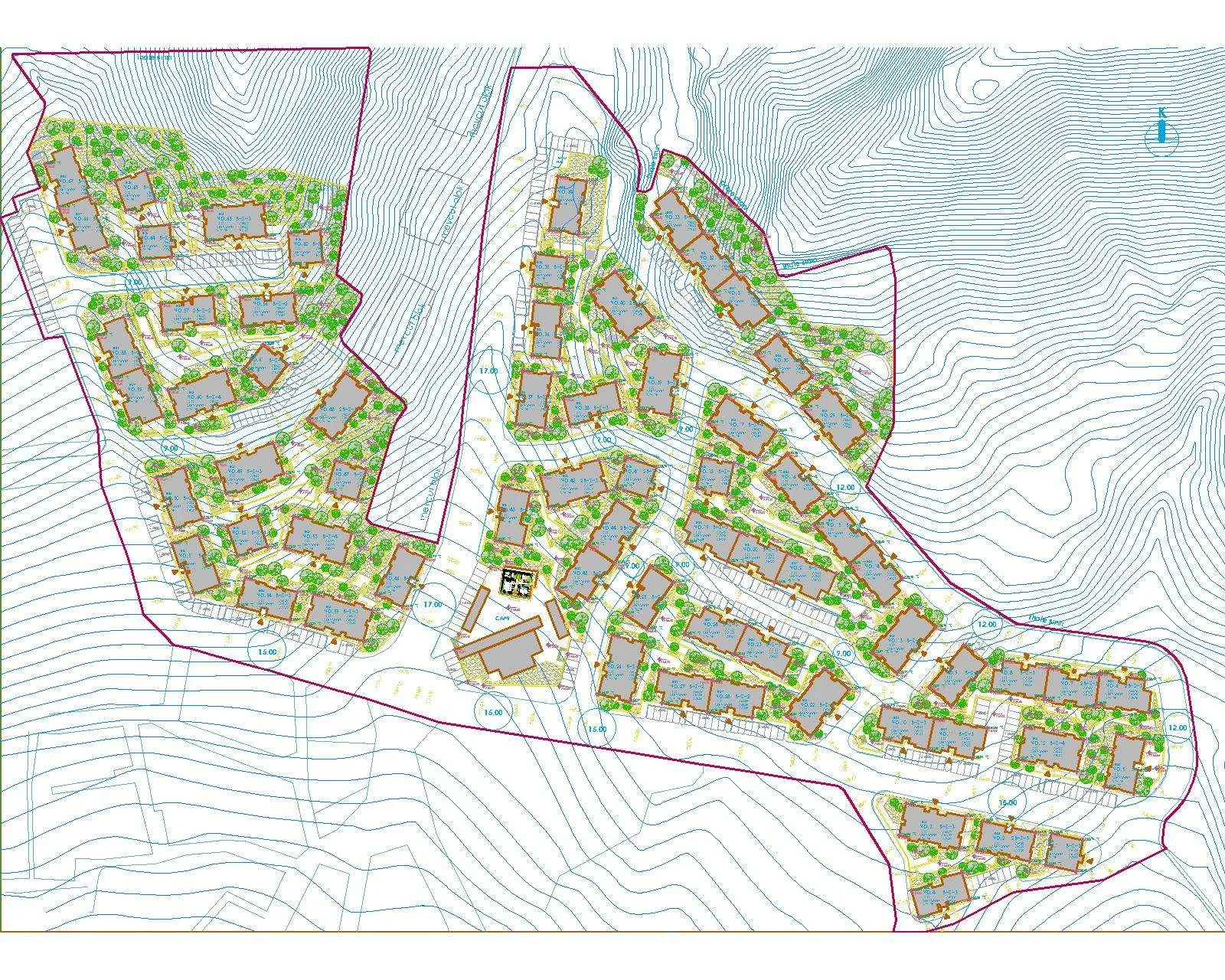 Mobilizasyon ve şantiye kurulumu planlamasında kullanılan vaziyet planı örneği