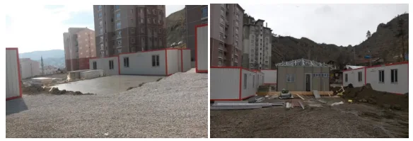 Şantiye sahasında idari ofis ve sosyal tesis birimlerinin kurulumu