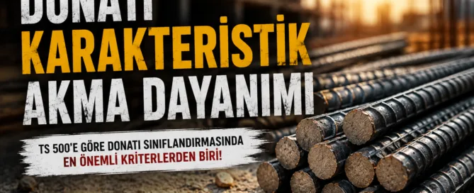 Donatı karakteristik akma dayanımı, TS 500'e göre donatı çeliği sınıflandırılmasında kullanılan en önemli mekanik özelliklerden biridir.