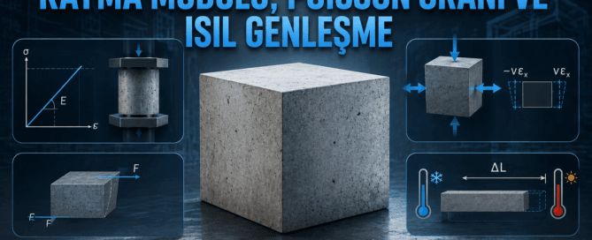 Betonun mekanik özellikleri ve ısıl genleşme katsayısını temsil eden görsel