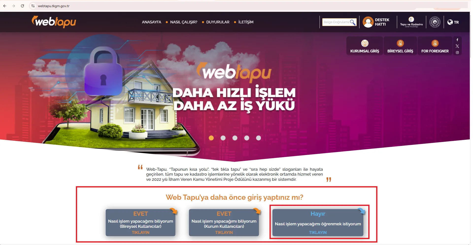 web tapu anasayfa, nasıl işlem yapacağını bilmeyenler için