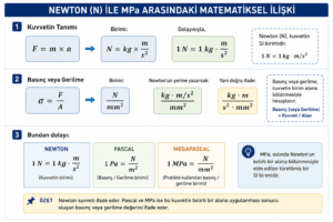 Kuvvet birimleri, newton ile pascal bağlantıları, formüller