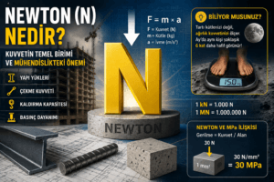 Newton (N) biriminin mühendislikte kullanımını açıklayan görsel