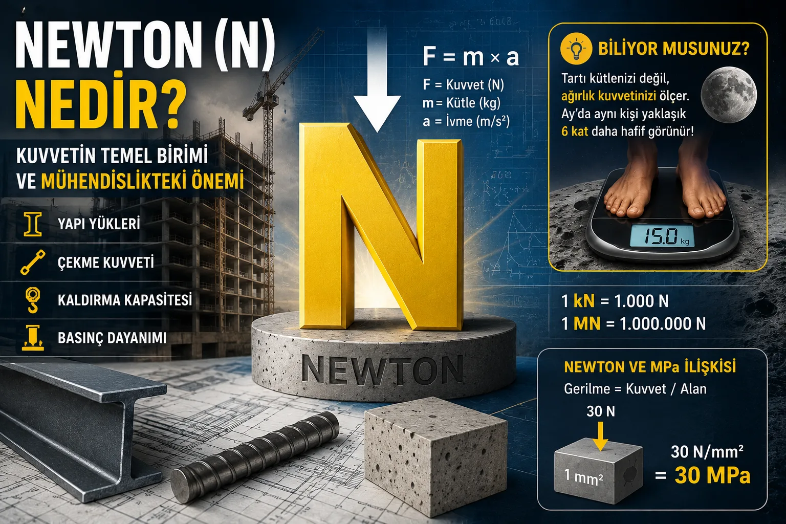 Newton (N) Nedir Ne Anlama Gelir. Ağırlık ve kütle farkı nedir